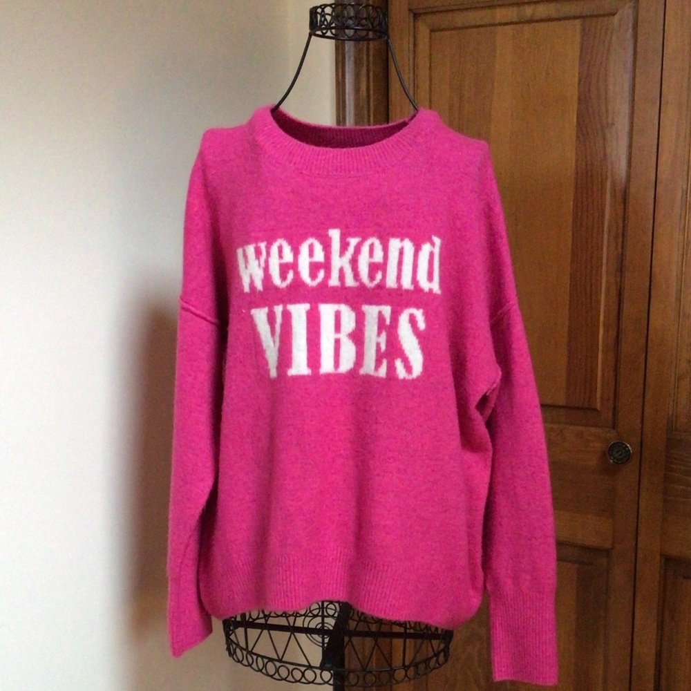 Vince Camuto weekend Vibes Sweater, Pink, Small - Picture 2 of 6